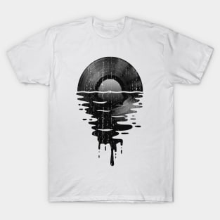 Cool Music Vinyl Retro Vintage Grey T-Shirt